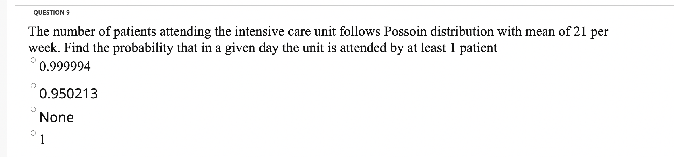 Solved QUESTION 9 The number of patients attending the | Chegg.com