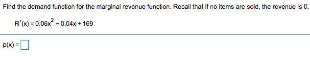 Solved Find the demand function for the marginal revenue | Chegg.com