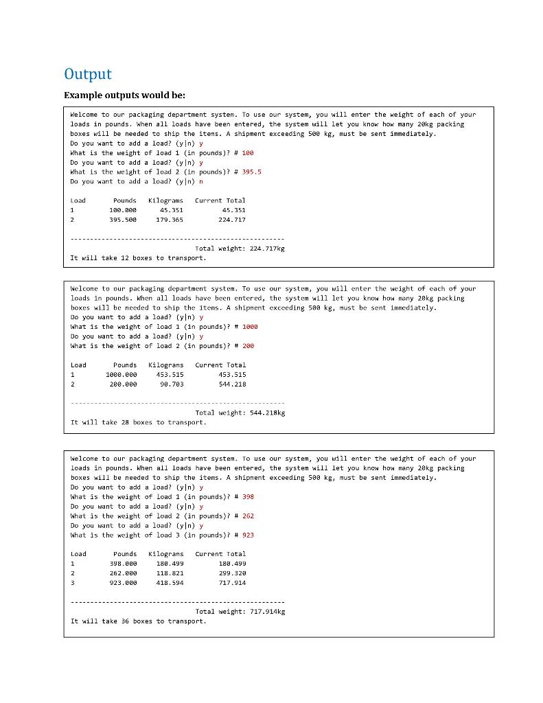 Assignment 7: Package Shipper Application In this | Chegg.com