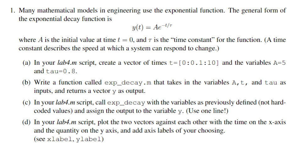 Solved Many mathematical models in engineering use the | Chegg.com