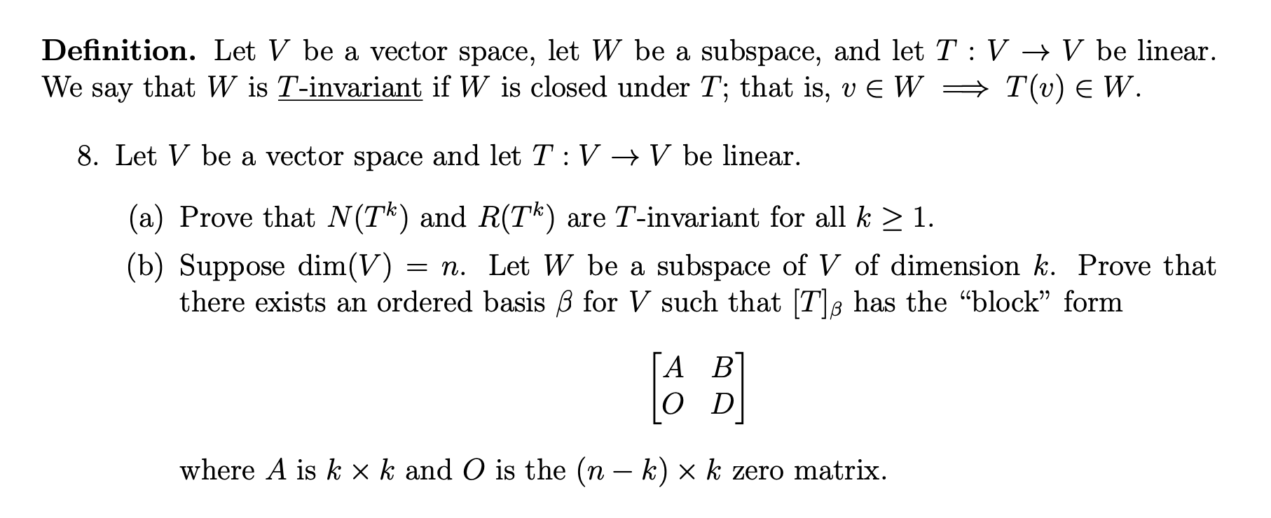 liner subspace definition