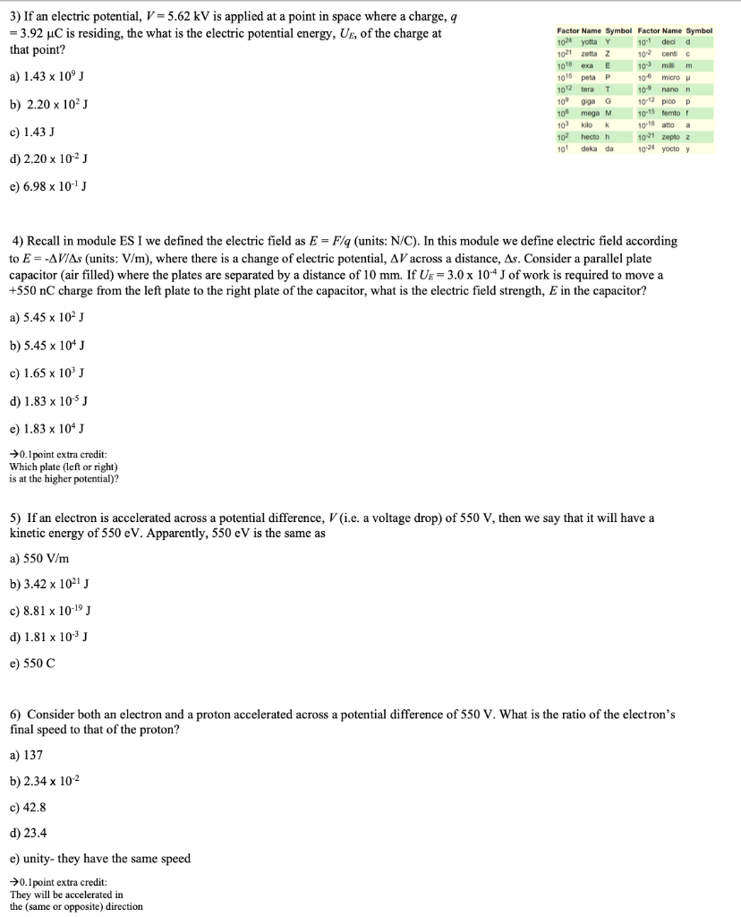 Solved 3 If An Electric Potential V 5 62 Kv Is Applie Chegg Com