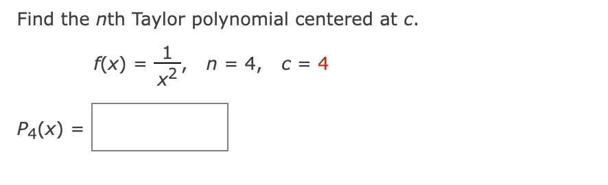 Solved Find The Nth Taylor Polynomial Centered At C. | Chegg.com