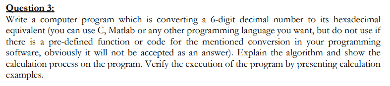 Solved Write a computer program which is converting a | Chegg.com