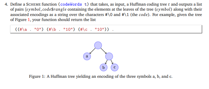 Solved 4. Define a SCHEME function (code Words t) that | Chegg.com