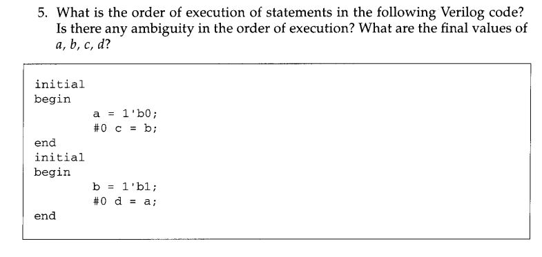 Solved 5. What is the order of execution of statements in | Chegg.com