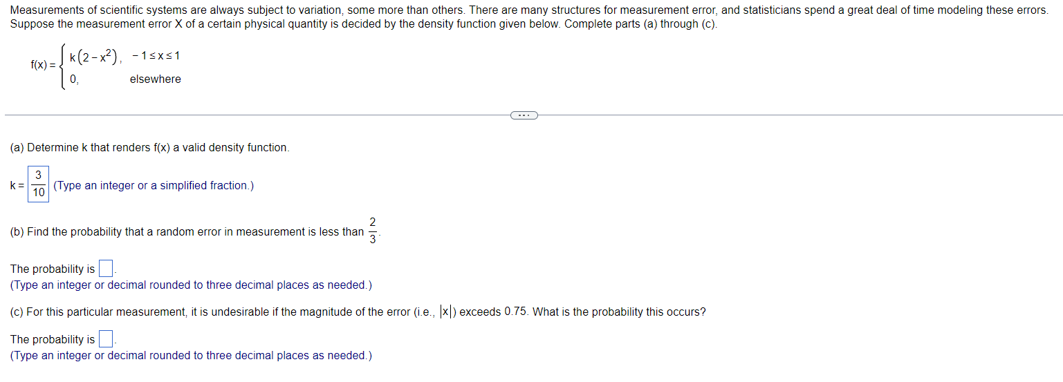 Solved Suppose the measurement error X of a certain physical | Chegg.com