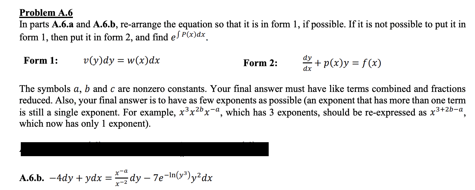 Solved Problem A.6 In Parts A.6.a And A.6.b, Re-arrange The | Chegg.com