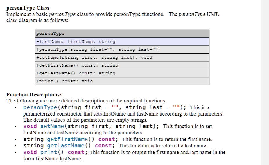 Solved The classes we will implement are as follows: - | Chegg.com