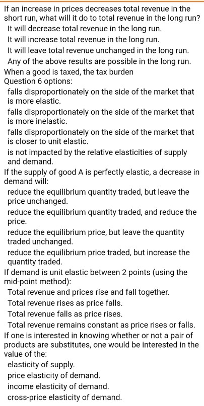 Solved If an increase in prices decreases total revenue in | Chegg.com