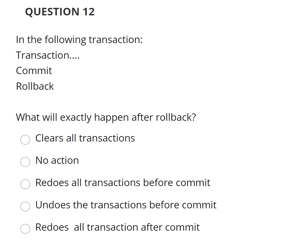 Solved QUESTION 12 In the following transaction: | Chegg.com