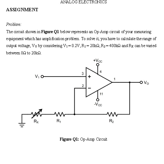 Solved ANALOG ELECTRONICS ASSIGNMENT Problem The circuit | Chegg.com