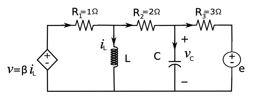 Solved Write the state equations for the circuit given in | Chegg.com