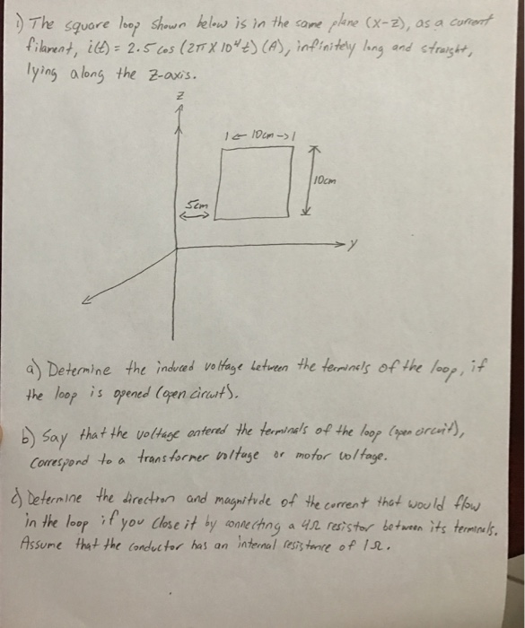 Solved The square loop Show below is in the same plane | Chegg.com
