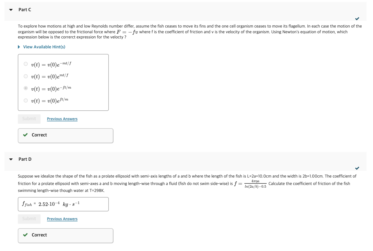 Solved Learning Goal: The Reynolds Number Rn quantifies the | Chegg.com