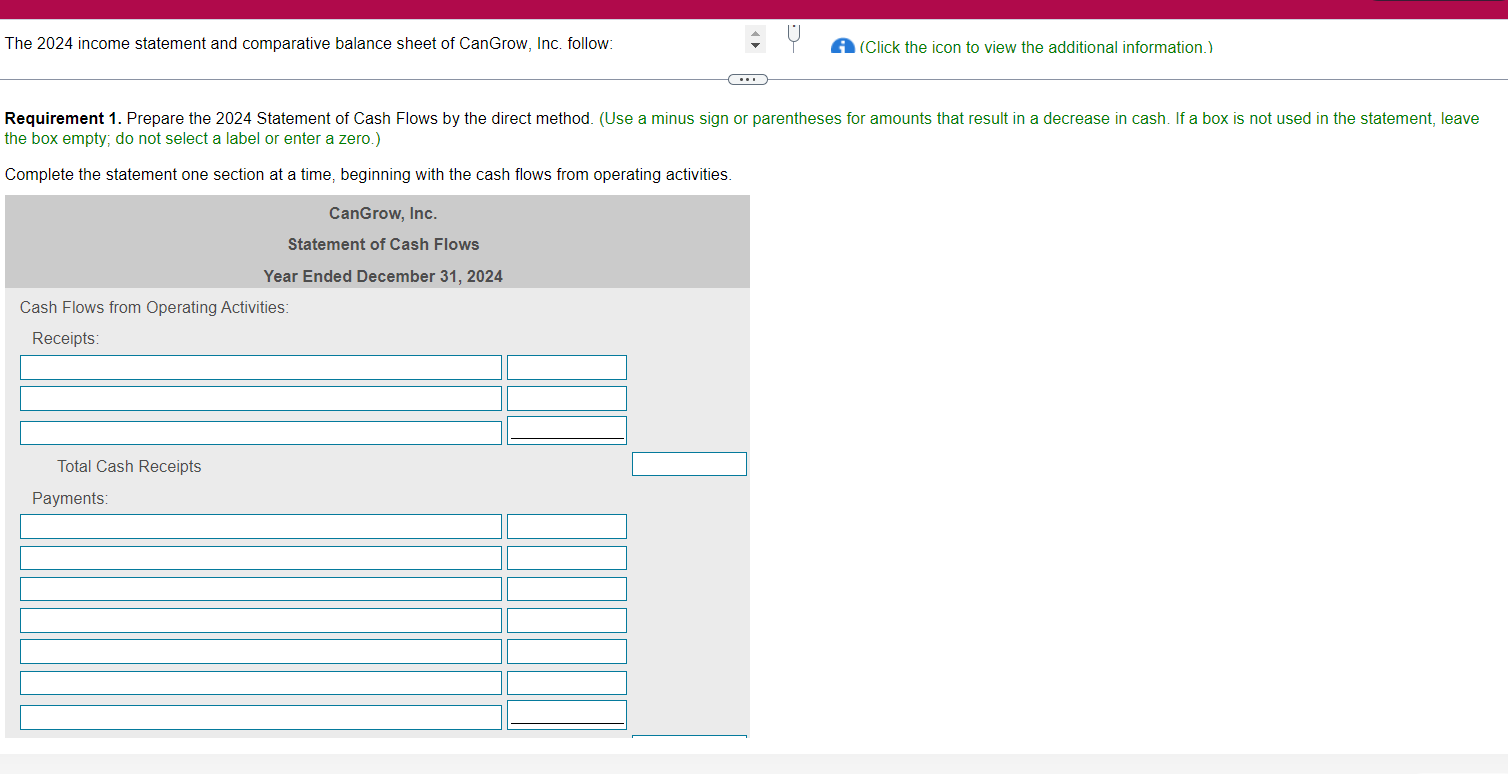 Solved The 2024 Income Statement And Comparative Balance Chegg Com   PhpD4IcmY