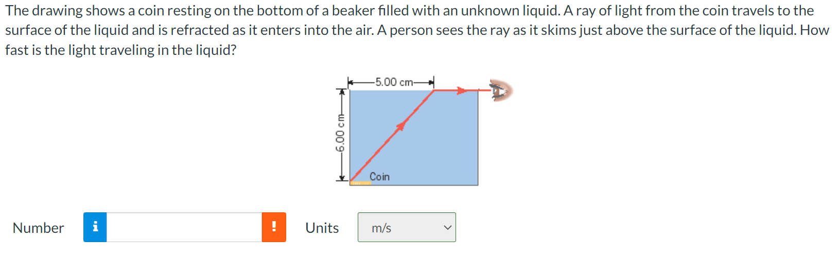 Solved The drawing shows a coin resting on the bottom of a | Chegg.com