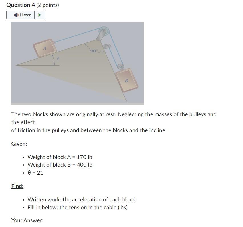 Solved The Two Blocks Shown Are Originally At Rest. | Chegg.com