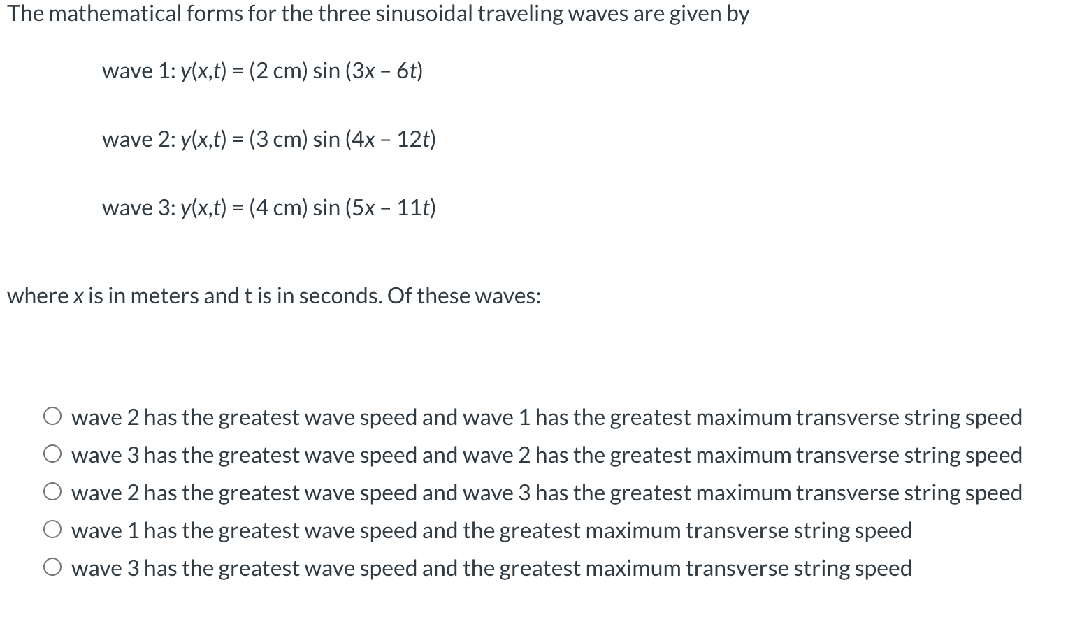 Solved The Mathematical Forms For The Three Sinusoidal