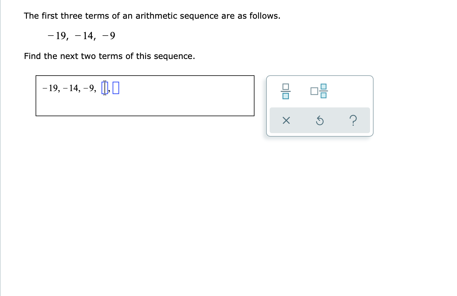 Solved The first three terms of an arithmetic sequence are | Chegg.com
