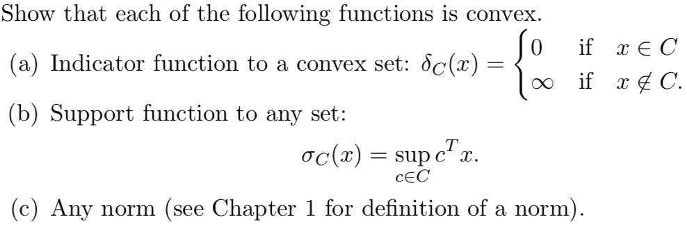 Solved Show that each of the following functions is convex. | Chegg.com