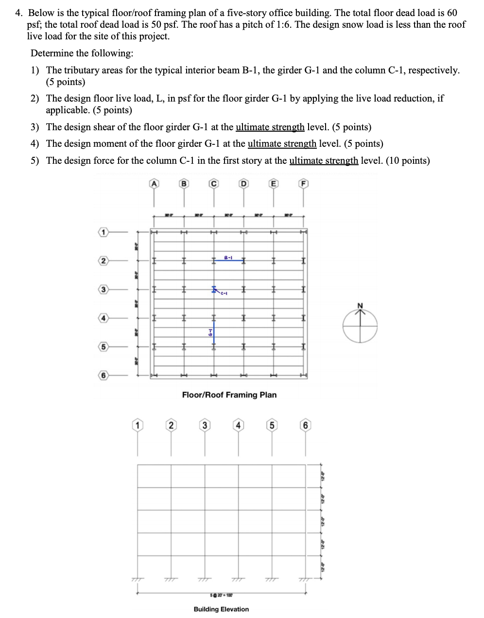 4. Below is the typical floor/roof framing plan of a | Chegg.com