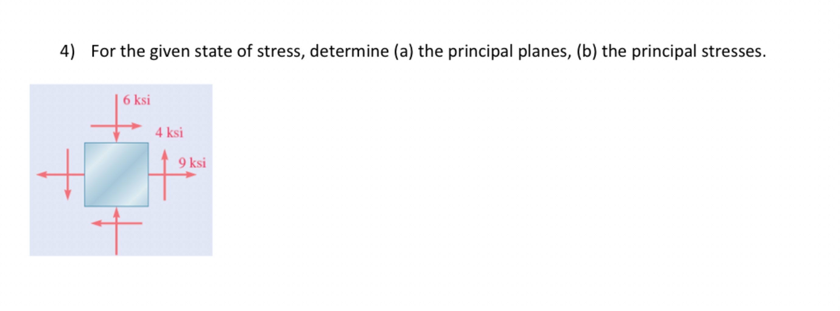 Solved For The Given State Of Stress, Determine (a) ﻿the | Chegg.com