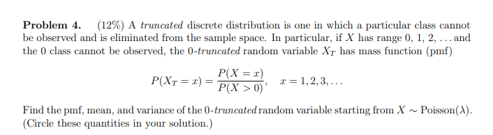 Solved Problem 4 12 A Truncated Discrete Distribution Is 6715