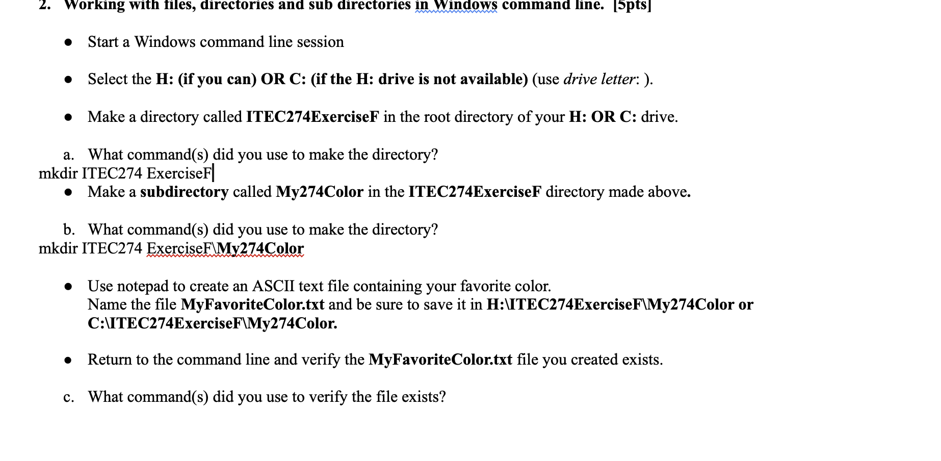 Solved - Start a Windows command line session - Select the | Chegg.com