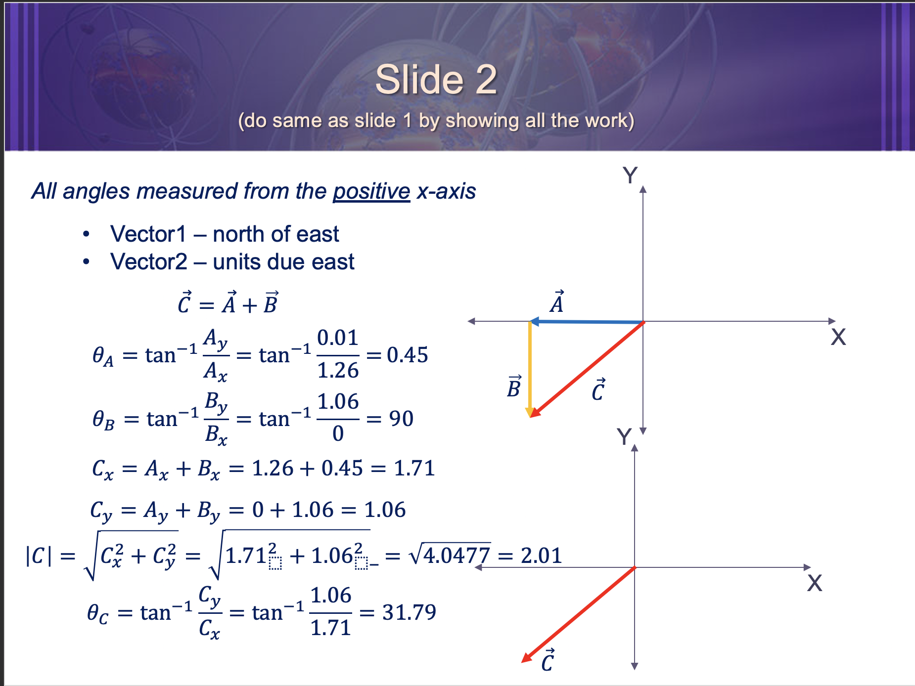 Solved Where Do I Place The Vector C, Because I Getting 