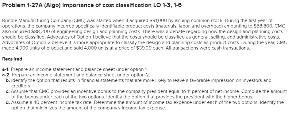 solved-problem-1-27a-algo-importance-of-cost-chegg