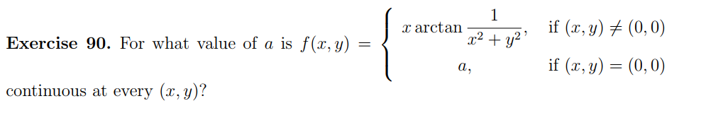 Solved Exercise 90. For what value of a is | Chegg.com