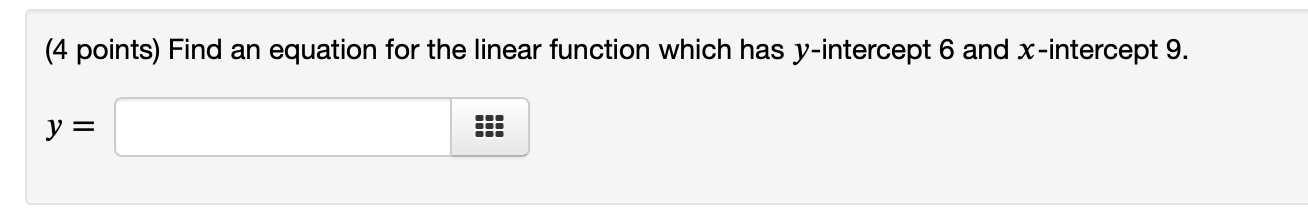 Solved (4 points) Find an equation for the linear function | Chegg.com