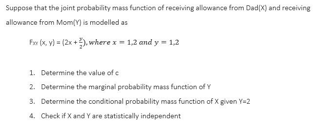 Solved Suppose that the joint probability mass function of | Chegg.com