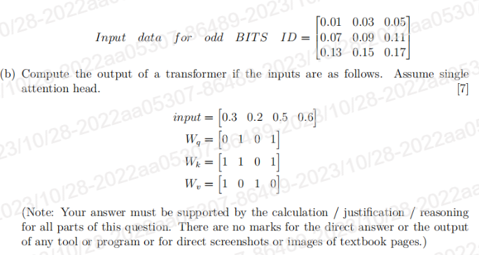 Solved (a) ﻿Calculate the final output when an input matrix | Chegg.com