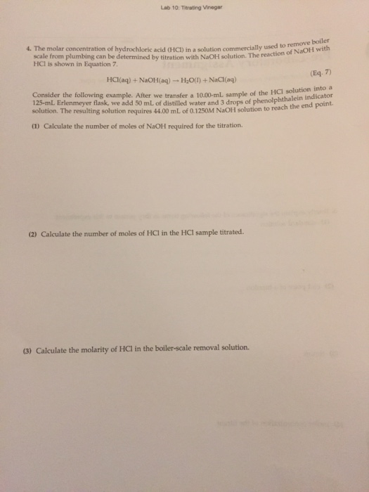 Solved Lab to Titrating Vinegar PreLaboratory Assignment 1.