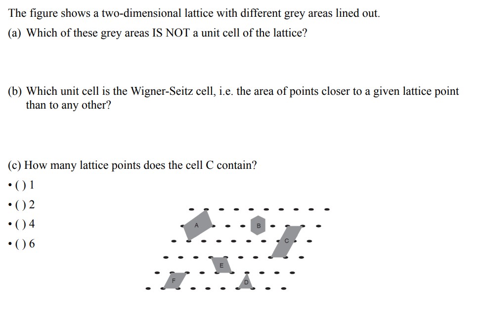 Solved The Figure Shows A Two-dimensional Lattice With | Chegg.com