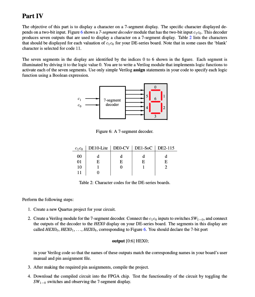 Part IV The objective of this part is to display a | Chegg.com