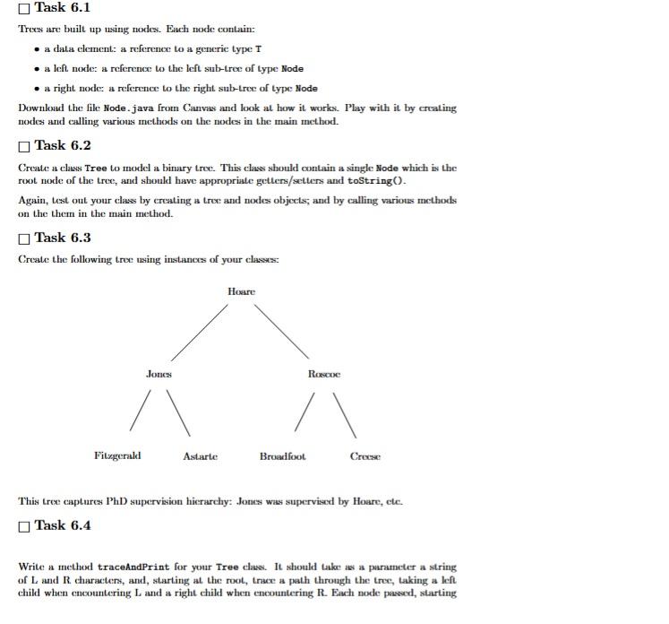 Solved Task 6 1 Trees Are Built Up Using Nodes Each Nude Chegg Com