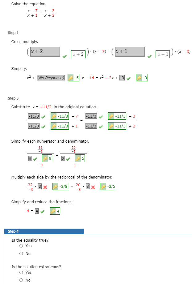 Solved Solve the equation. X-7-x-3 X + 1 X + 2 +1=2 Step 1 | Chegg.com