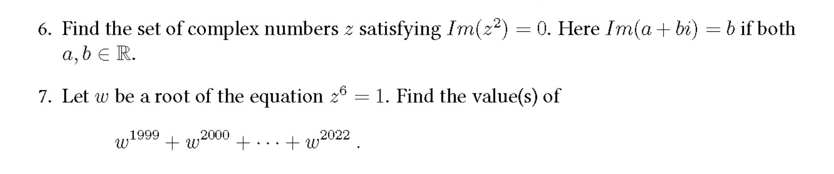 Solved 6. Find the set of complex numbers z satisfying | Chegg.com
