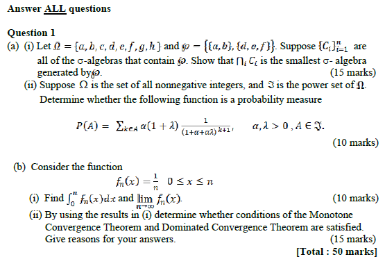 Answer All Questions Question 1 A 1 Let D A Chegg Com