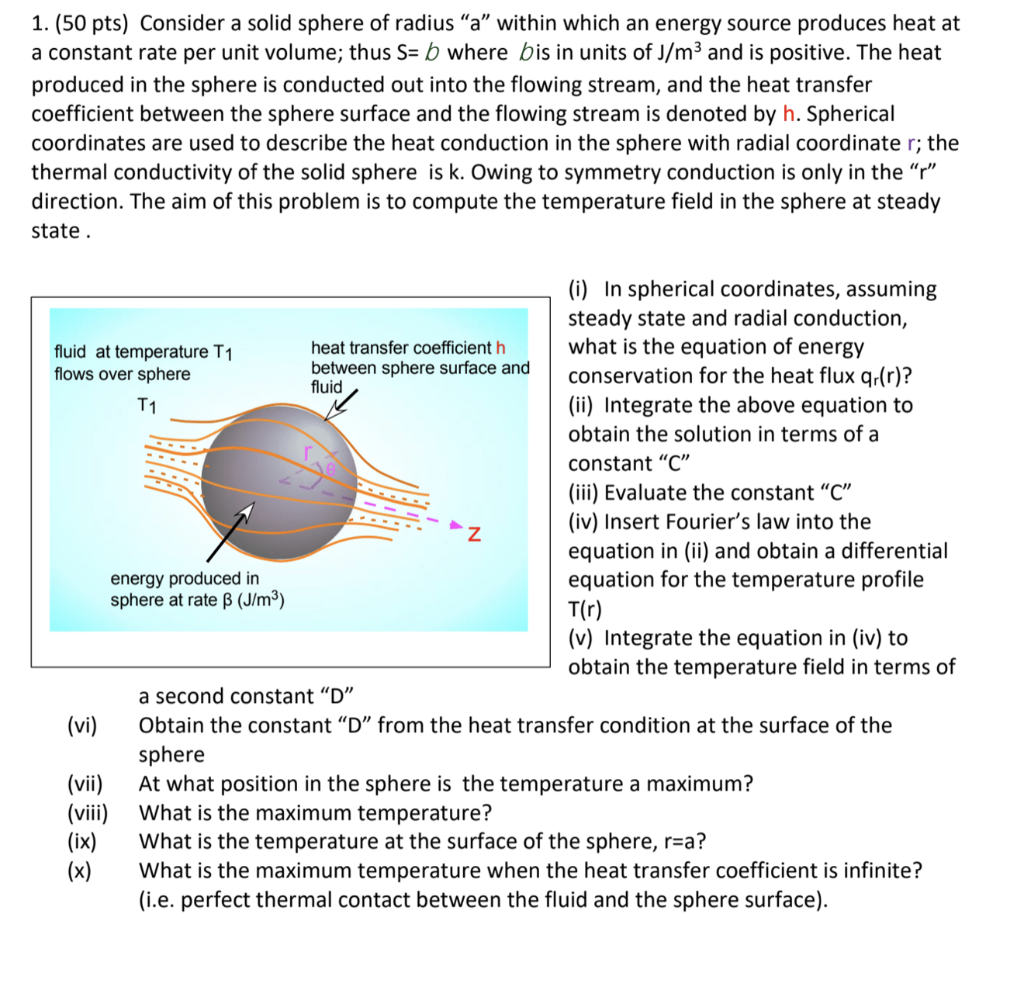 Solved 1. (50 pts) Consider a solid sphere of radius “a” | Chegg.com