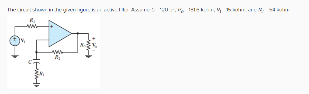 Solved The circuit shown in the given figure is an active | Chegg.com