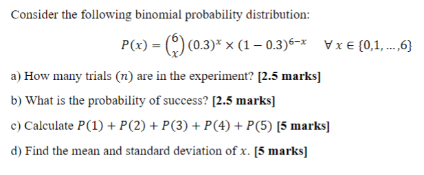 Solved Consider the following binomial probability | Chegg.com