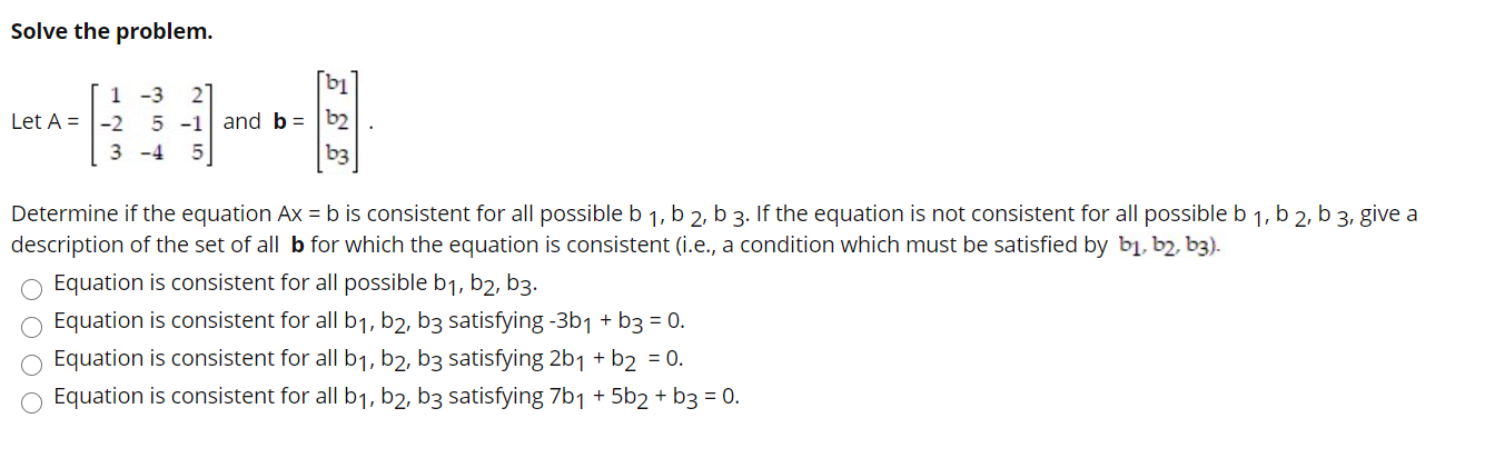 Solved Solve The Problem. Bi 1-3 21 Let A = -2 5 -1 And B = | Chegg.com