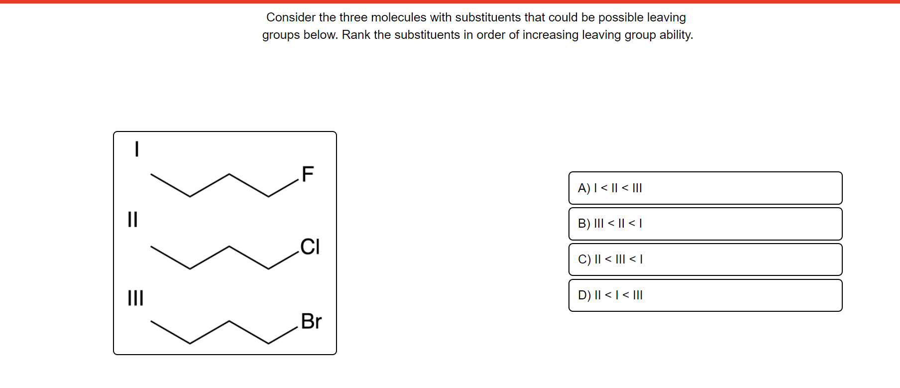 Solved Consider the three molecules with substituents that | Chegg.com