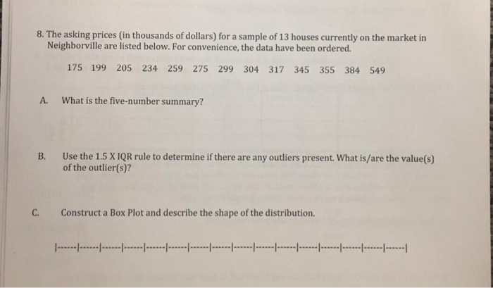 Solved B. Use the 1.5 X 1QR rule to determine if there are | Chegg.com