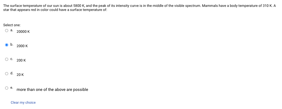 Solved The surface temperature of our sun is about 5800 K, | Chegg.com