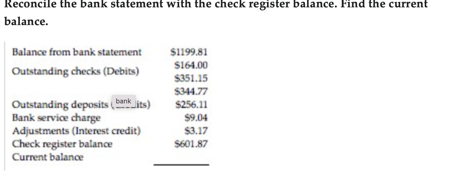 Solved Reconcile the bank statement with the check register